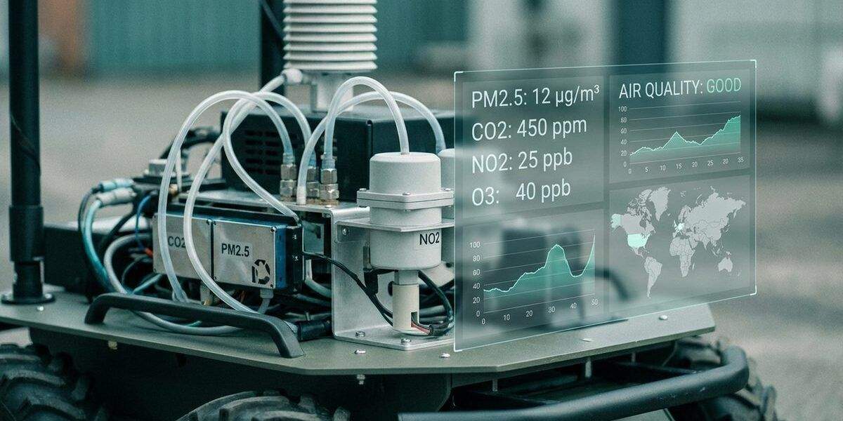 Environmental sensors and gas detection equipment on a mobile robot platform